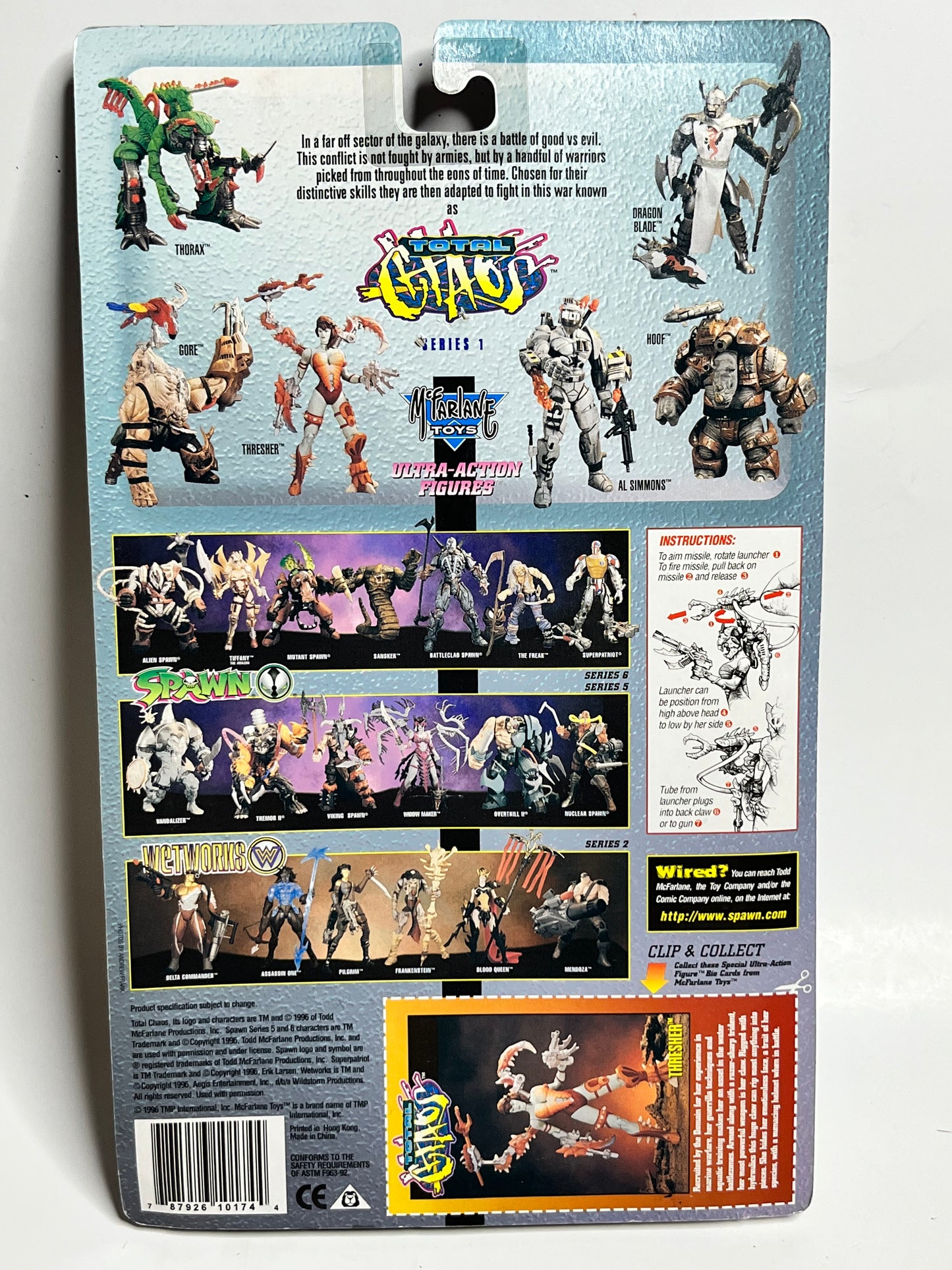 1996 McFarlane Toys Total Chaos THRESHER Series 1 Ultra Action Figure