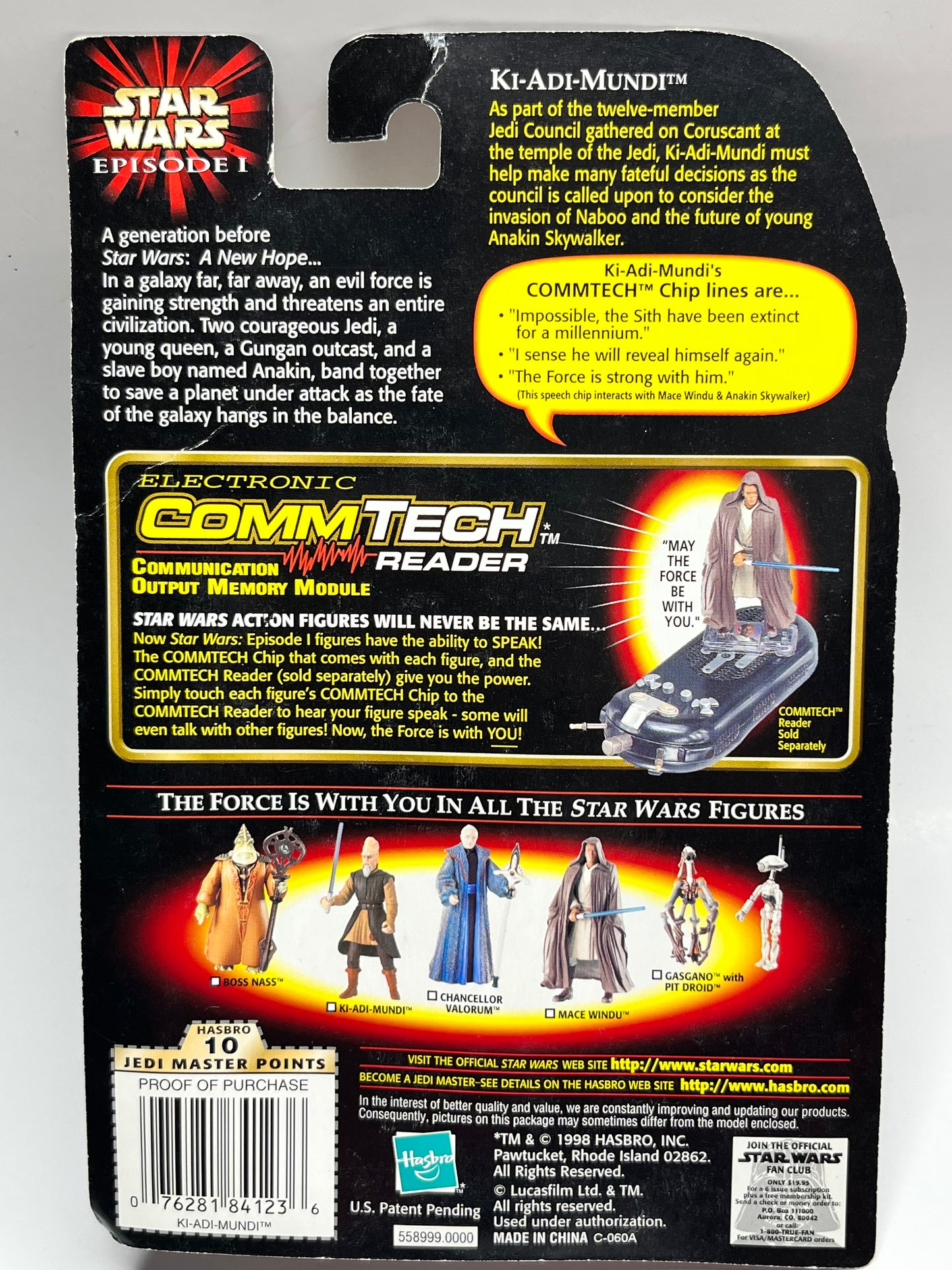 Star Wars Episode I - Ki-Adi-Mundi Action Figure Plus CommTech Chip