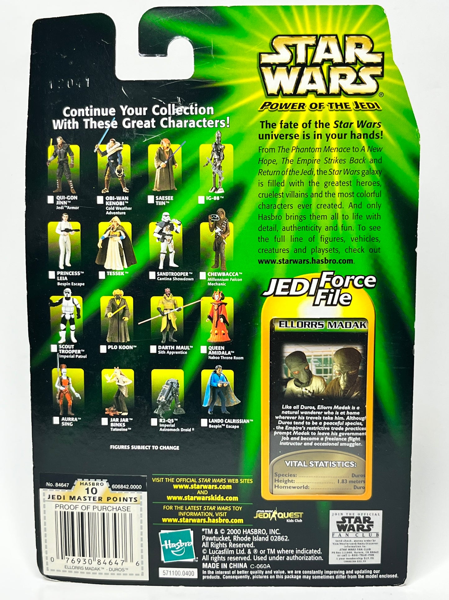 Star Wars Power Of The Jedi Force File- Ellorrs Madak Action Figure