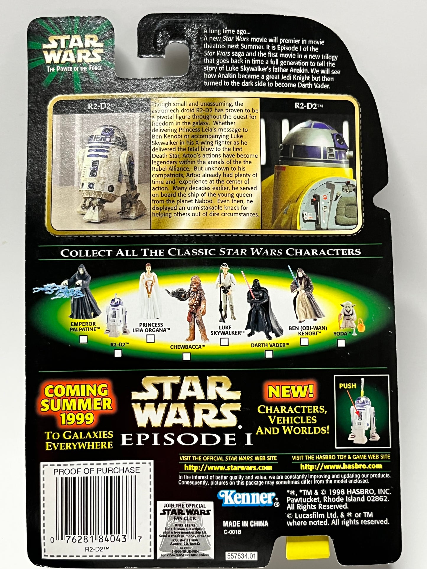 Star Wars Power Of The Force Flashback R2-D2 w/ Launching Lightsaber