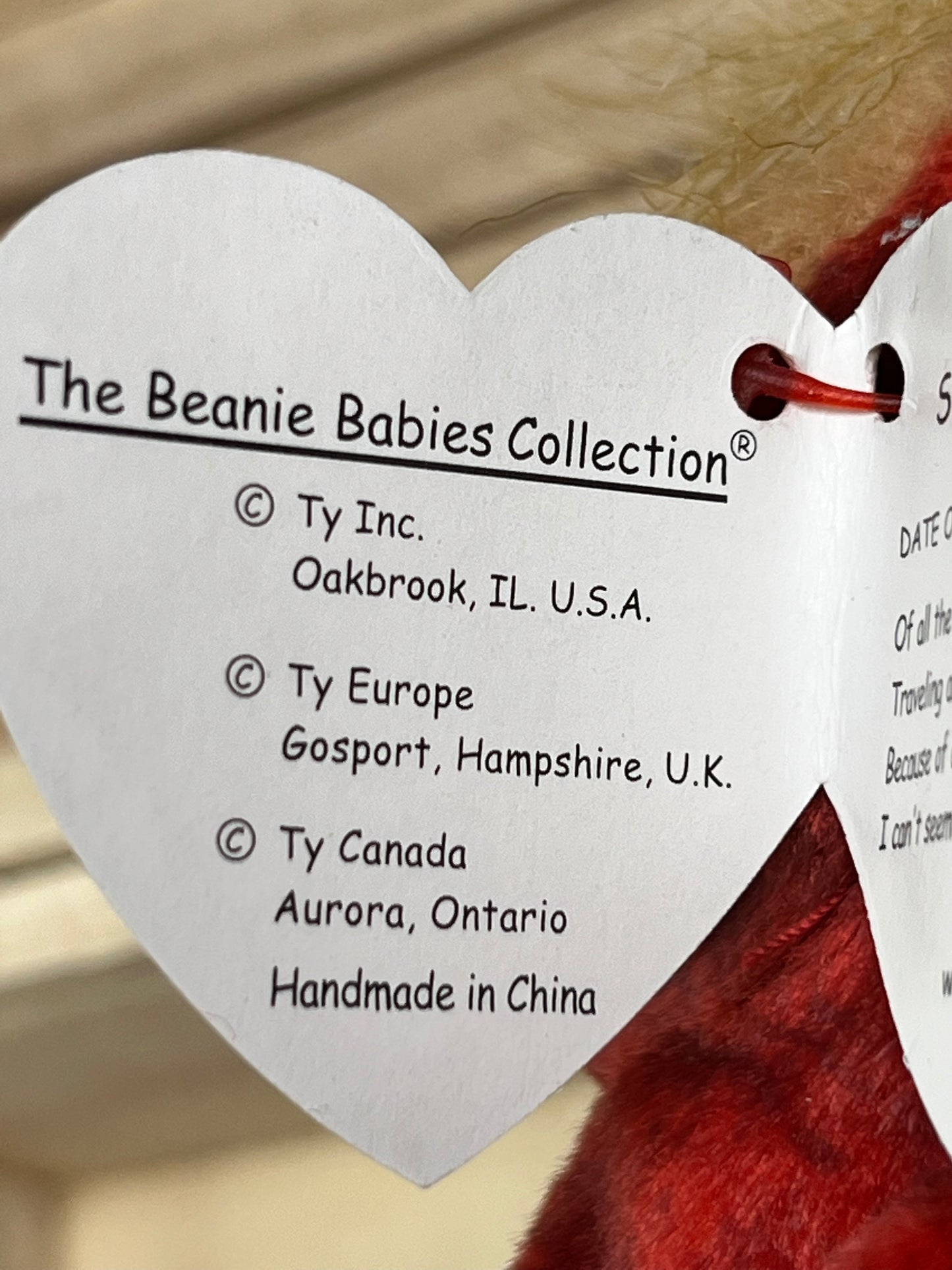 TY Beanie Babies “Schweetheart” The Orangutan, January 23 1999