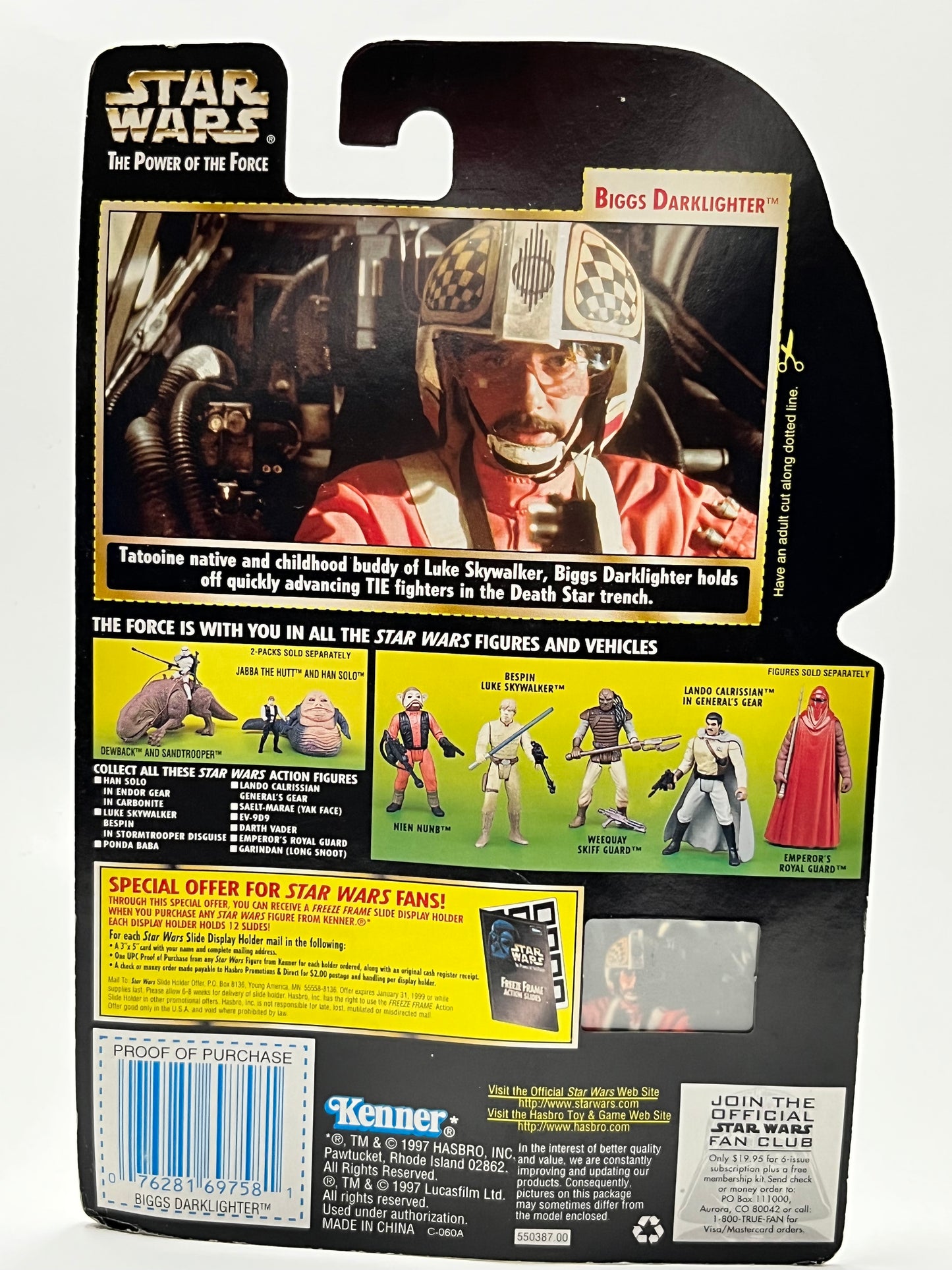 Star Wars Power Of The Force Freeze Frame Biggs Darklighter Action Figure