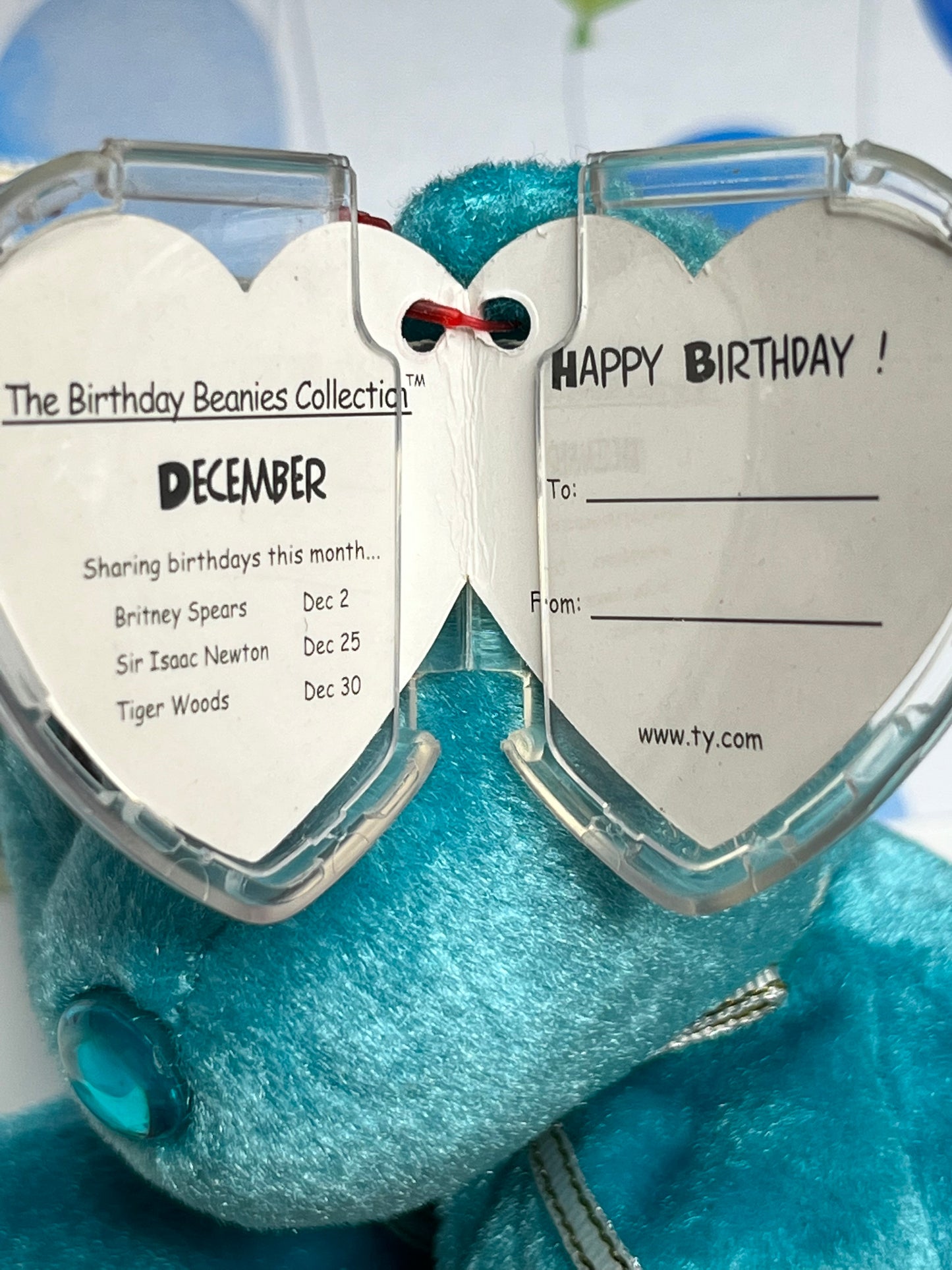 Ty Beanie Babies “December” The Birthday Bear, March 27 2003