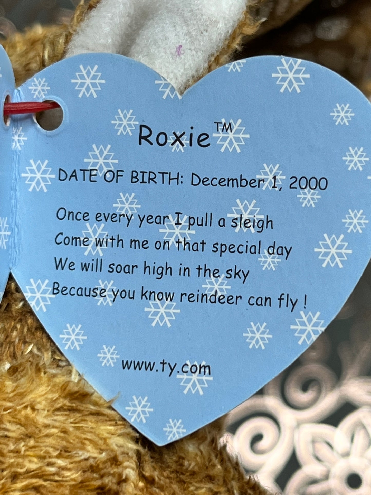 TY Beanie Babies “Roxie” The Reindeer, December 1 2000