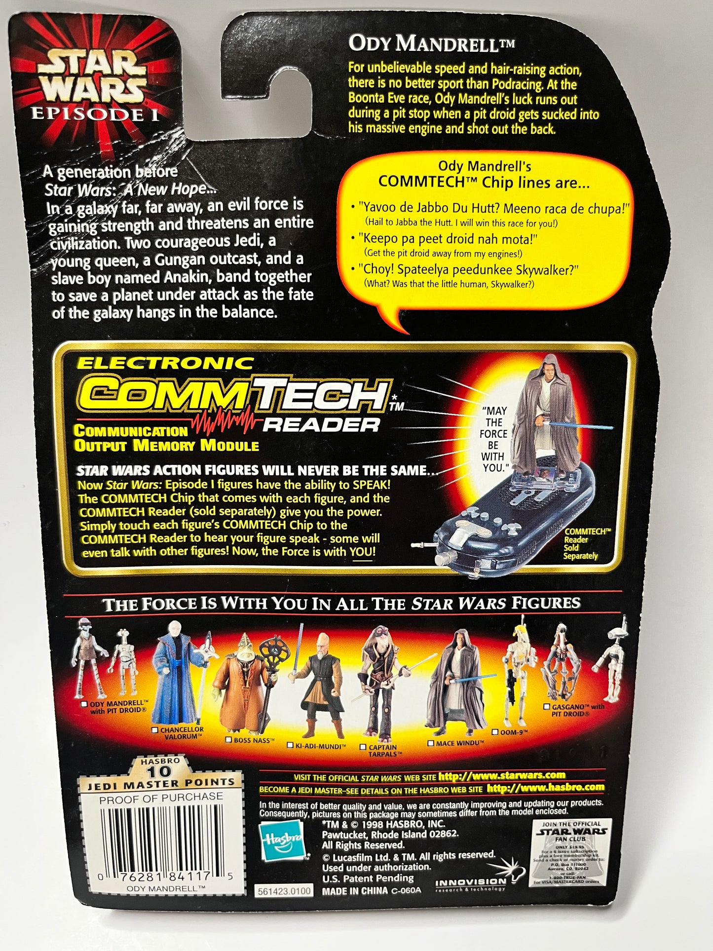 Star Wars Episode I - Ody Mandrell w/ Otoga 222 Pit Droid Figure Plus CommTech Chip