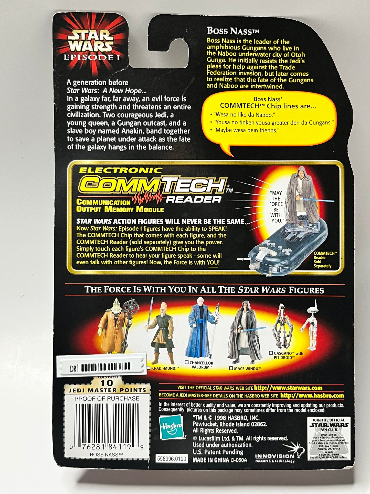 Star Wars Episode I - Menace Boss Nass Figure w/ CommTech Chip