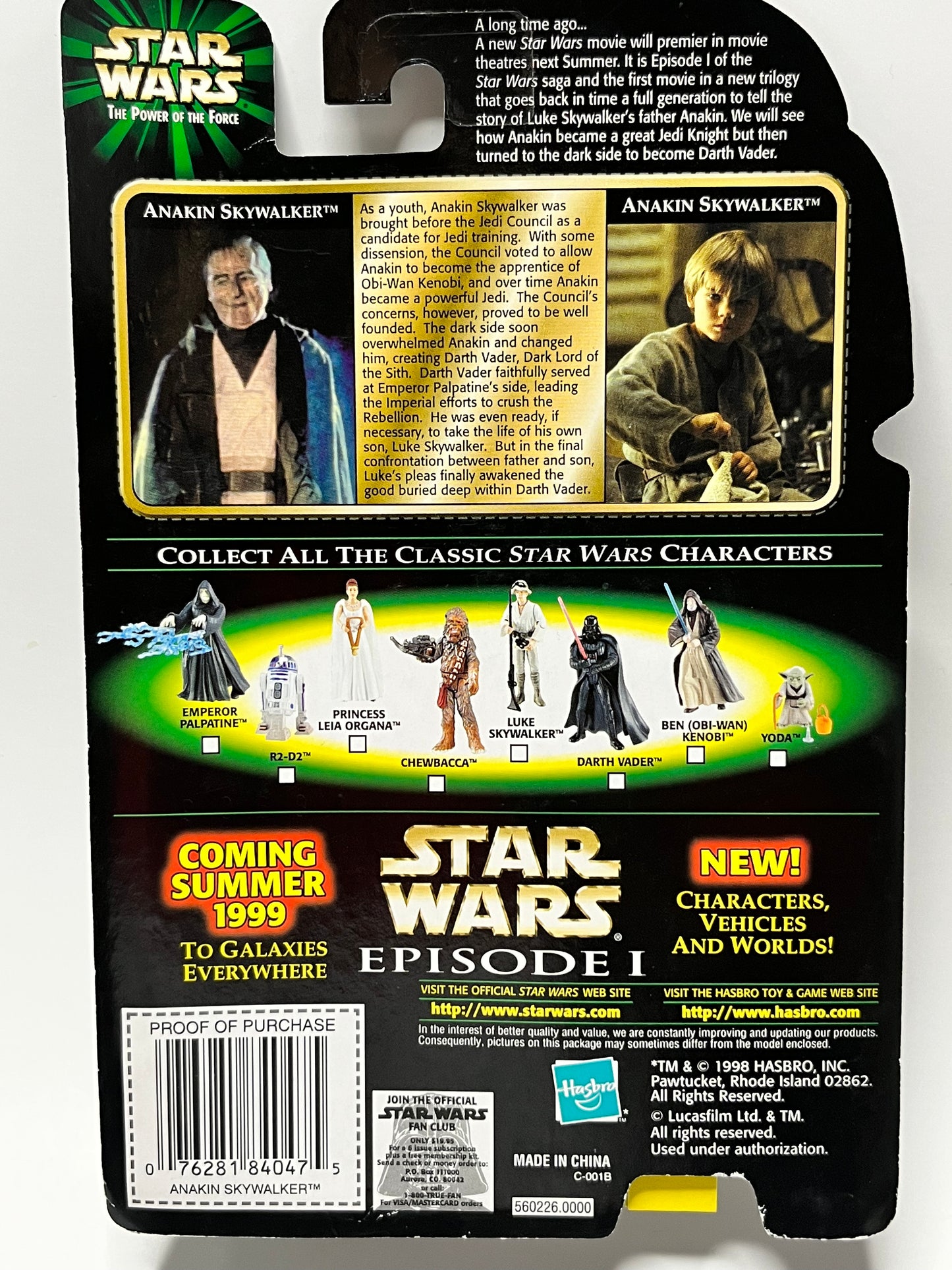 Star Wars Power Of The Force Flashback Anakin Skywalker Action Figure