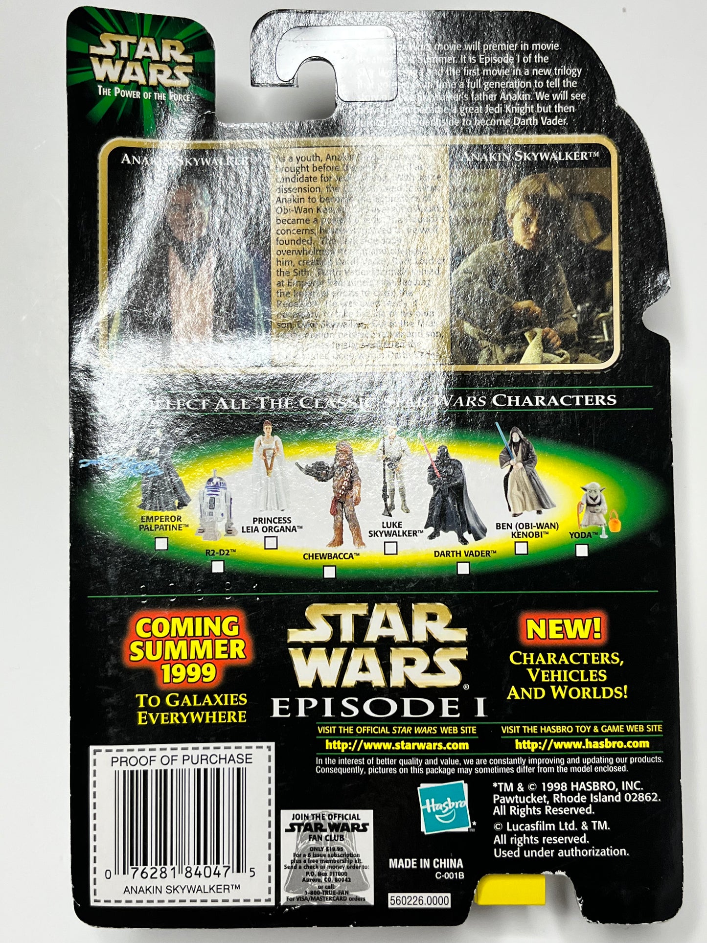 Star Wars Power Of The Force Flashback Anakin Skywalker Action Figure