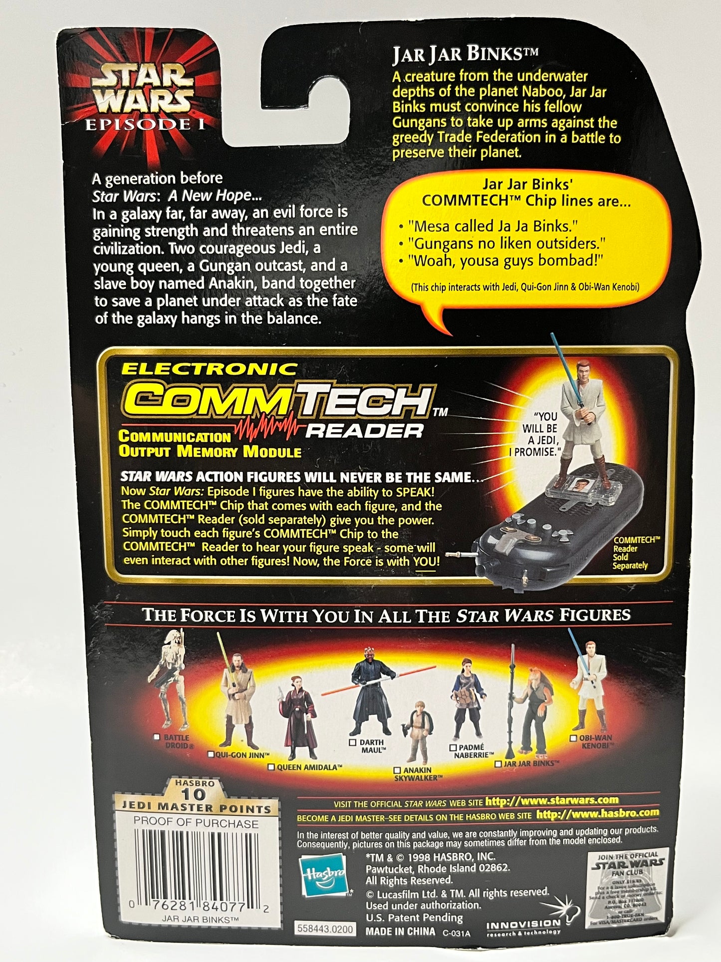 Star Wars Episode I - Jar Jar Binks Figure w/ CommTech Chip