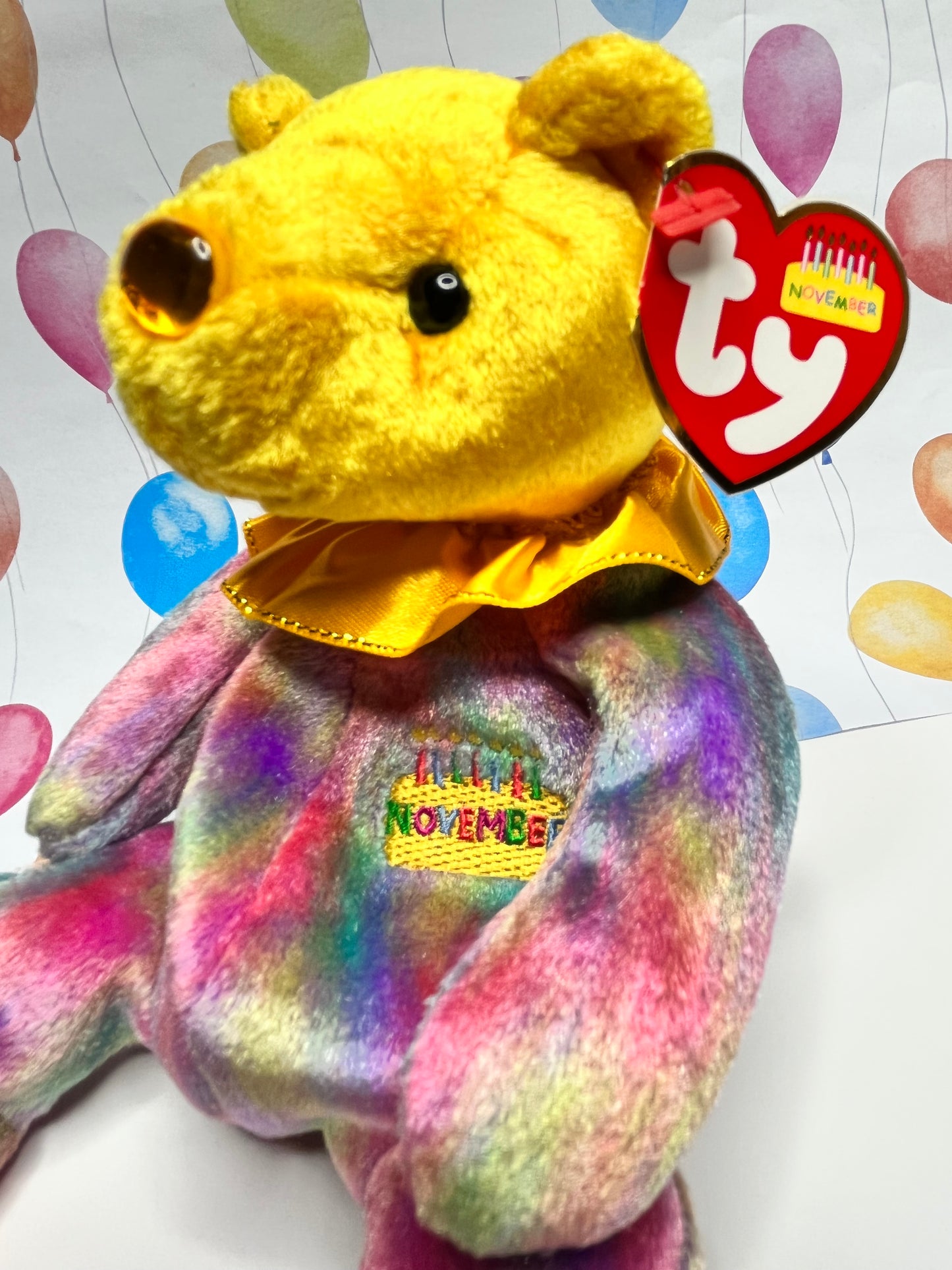 Ty Beanie Babies “November” The Birthday Bear, October 1 2001