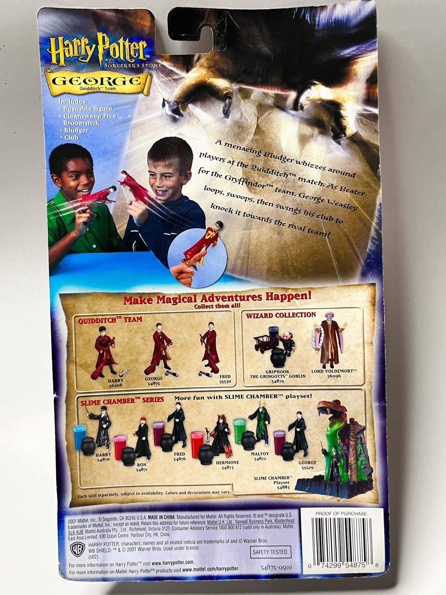 Vintage Mattel 2001 Harry Potter George Quidditch Team Figure