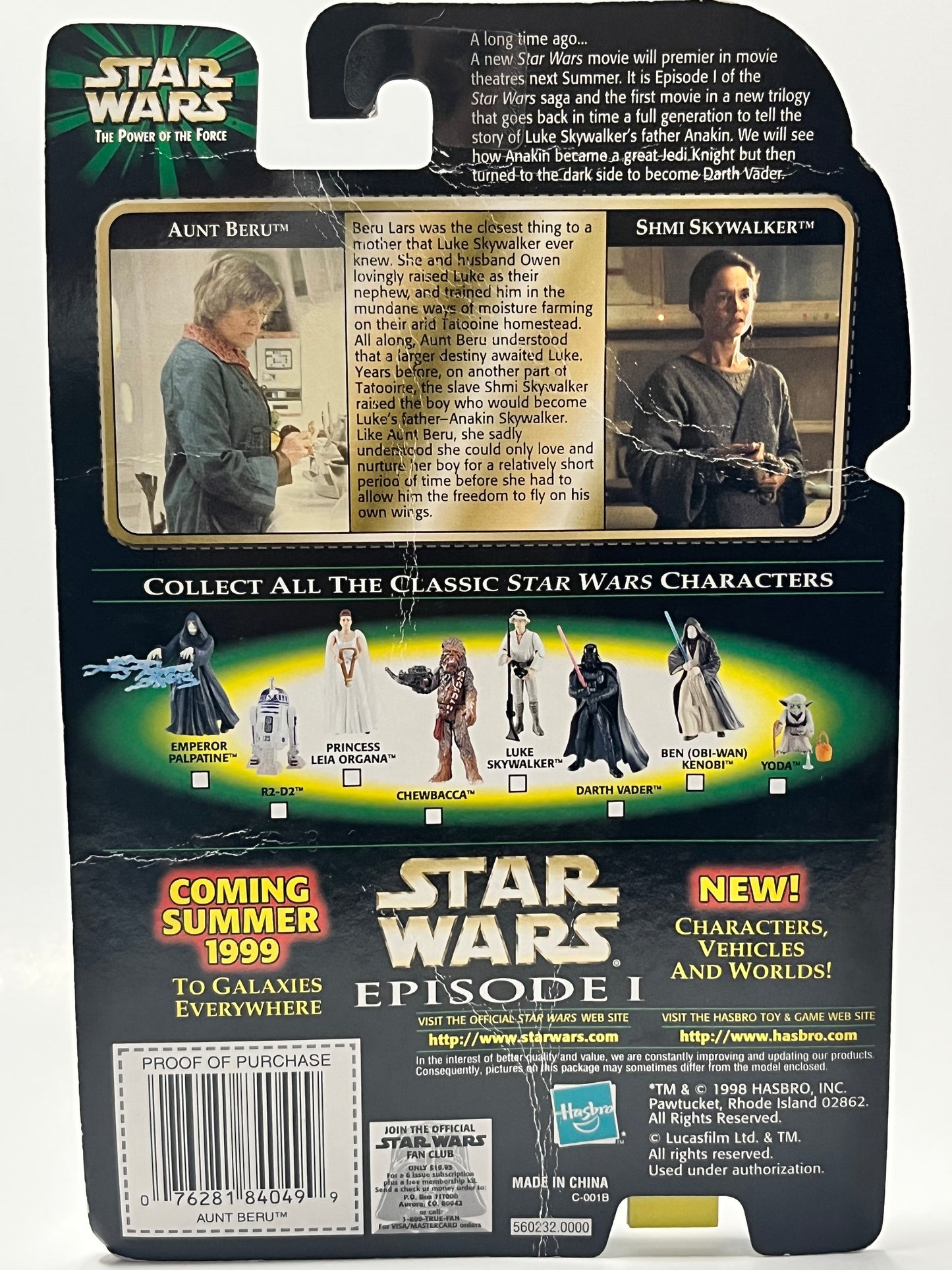 Star Wars Power Of The Force Flashback Aunt Beru Action Figure