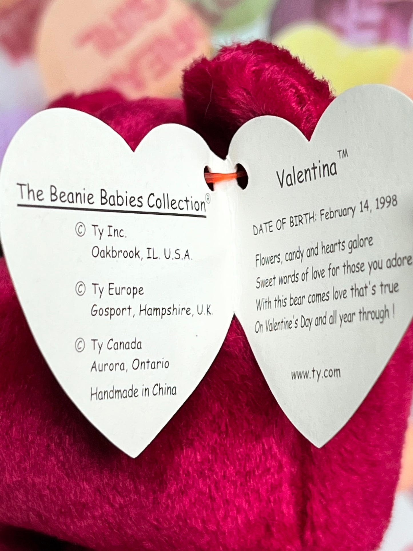 Ty Beanie Babies “Valentina” The Bear, February 14 1998