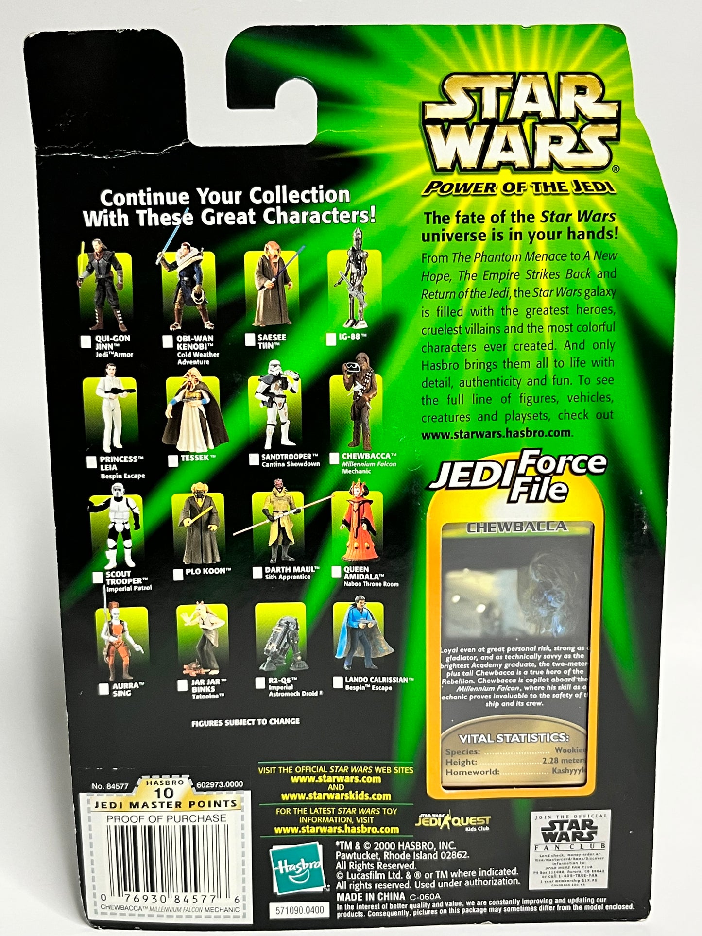 Star Wars Power Of The Jedi Force File- Chewbaca Action Figure