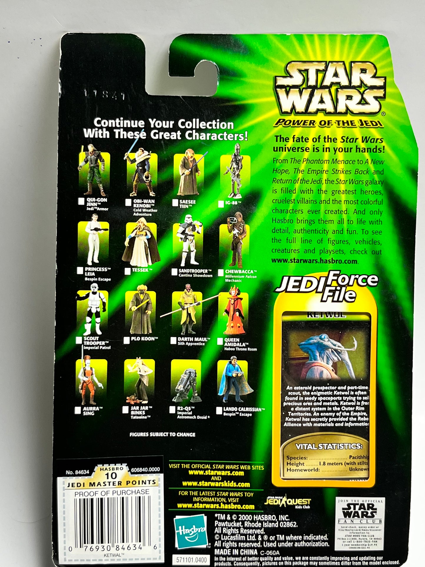 Star Wars Power Of The Jedi Force File- Ketwol Action Figure