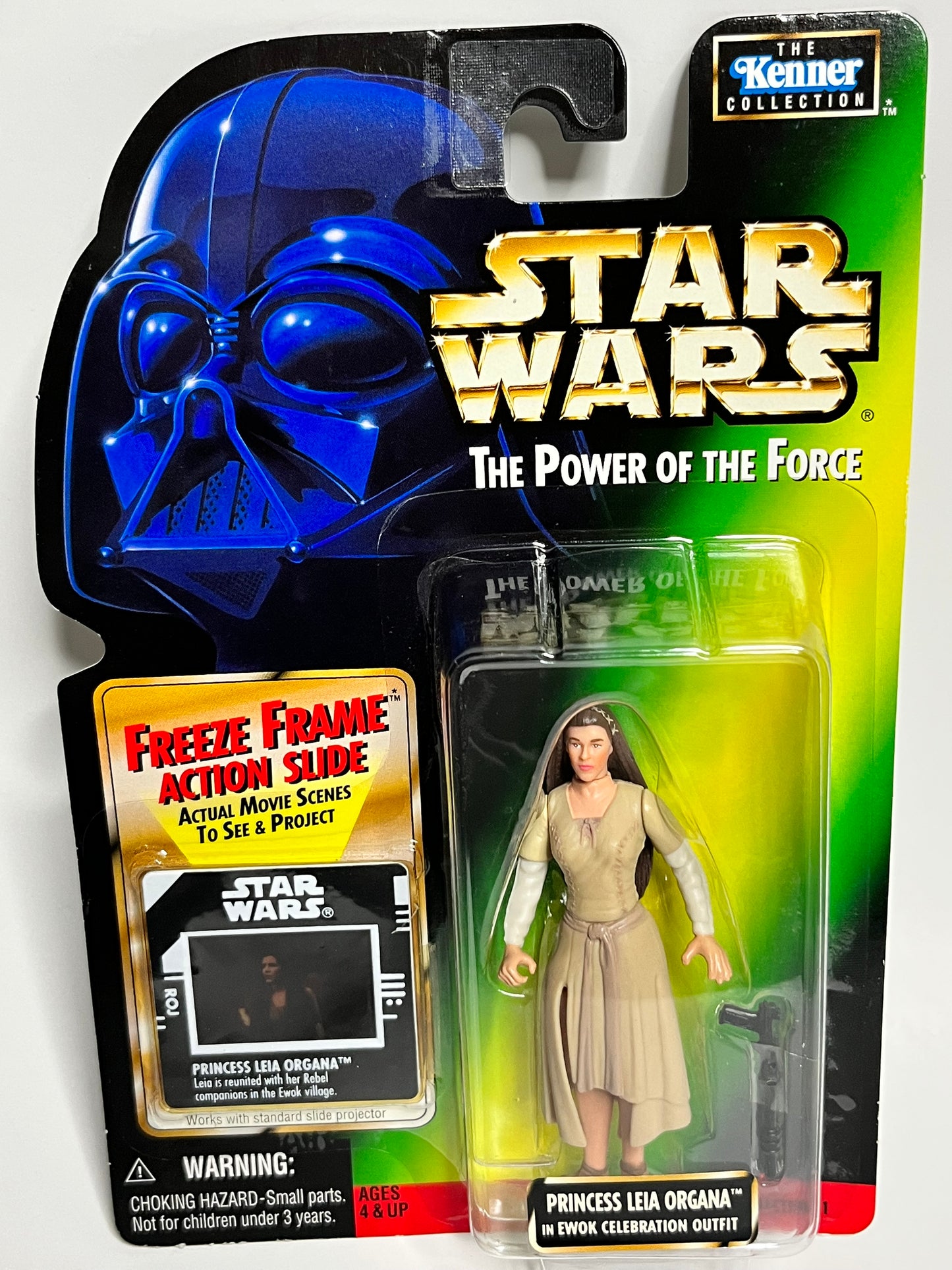 Star Wars Power Of The Force Freeze Frame Biggs Leia Organa in Ewok Celebration Outfit