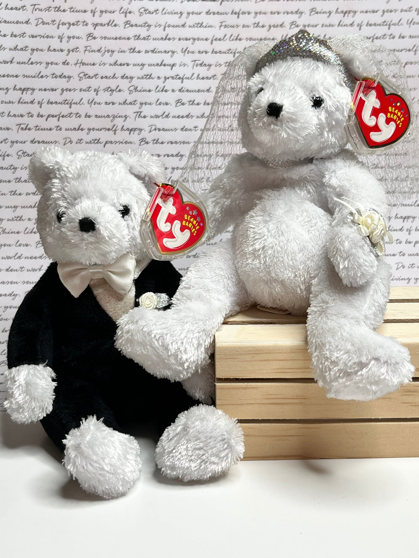 TY Beanie Babies “Bride” & “Groom” The Bears, May 1 2002