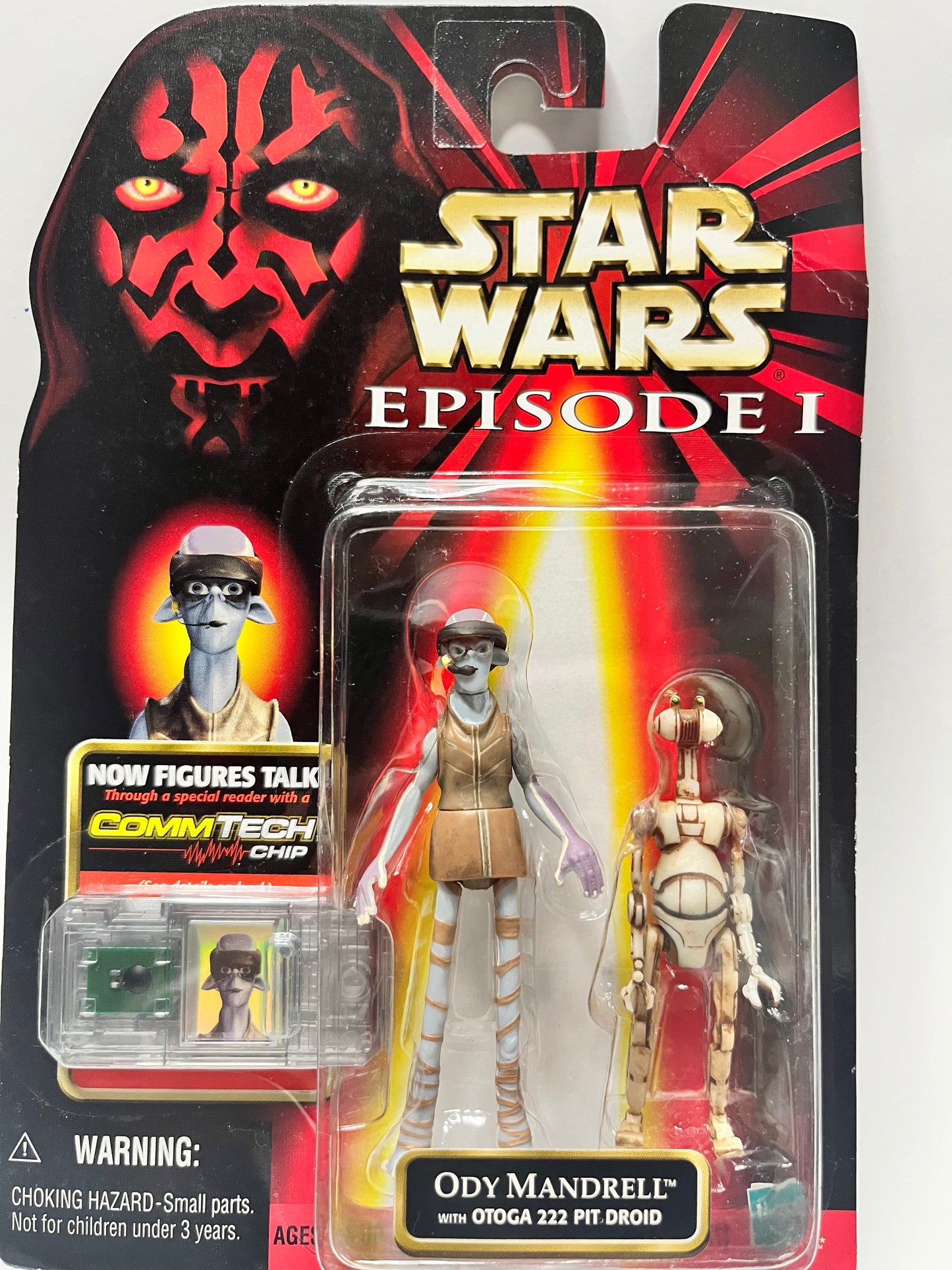Star Wars Episode I - Ody Mandrell w/ Otoga 222 Pit Droid Figure Plus CommTech Chip