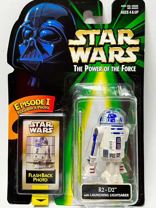Star Wars Power Of The Force Flashback R2-D2 w/ Launching Lightsaber